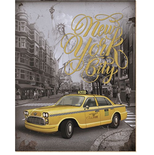 Placa Decorativa MDF Yellow Cab